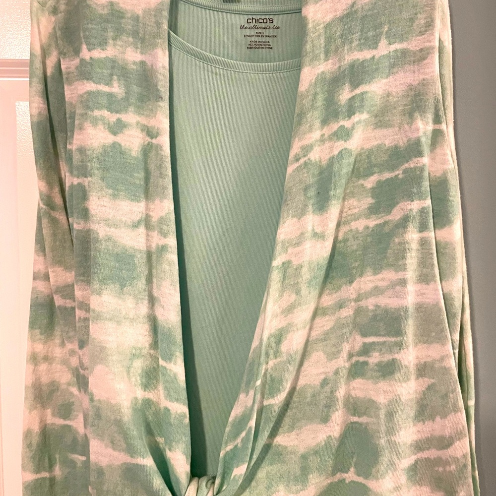Ladies 2-piece top/jacket set by Chico’s Mint Green Size 3 NOW $24